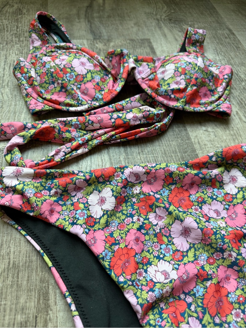 J. Crew Pink Floral Underwire Bikini Set - Picture 2 of 3